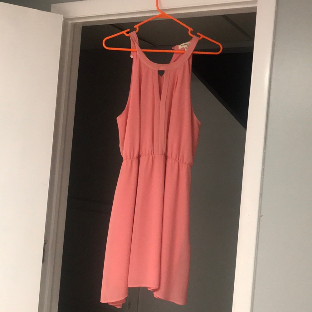 peach colored dress